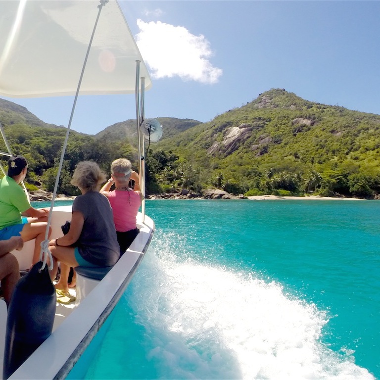Taxi boat service from Bel-Ombre, Beau Vallon to Anse Major beach